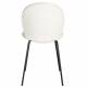 Lot de Deux Assises Bonnet Zuiver Duo de Chaises de Repas Acier et Tissu Teddy Blanc Cassé Assises 45x53x84cm