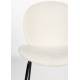 Lot de Deux Assises Bonnet Zuiver Duo de Chaises de Repas Acier et Tissu Teddy Blanc Cassé Assises 45x53x84cm