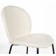 Lot de Deux Assises Bonnet Zuiver Duo de Chaises de Repas Acier et Tissu Teddy Blanc Cassé Assises 45x53x84cm