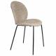 Lot de Deux Assises Bonnet Zuiver Duo de Chaises de Repas Acier et Tissu Teddy Beige Assises 45x53x84cm