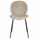 Lot de Deux Assises Bonnet Zuiver Duo de Chaises de Repas Acier et Tissu Teddy Beige Assises 45x53x84cm