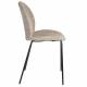 Lot de Deux Assises Bonnet Zuiver Duo de Chaises de Repas Acier et Tissu Teddy Beige Assises 45x53x84cm