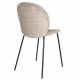 Lot de Deux Assises Bonnet Zuiver Duo de Chaises de Repas Acier et Tissu Teddy Beige Assises 45x53x84cm