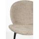 Lot de Deux Assises Bonnet Zuiver Duo de Chaises de Repas Acier et Tissu Teddy Beige Assises 45x53x84cm