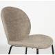Lot de Deux Assises Bonnet Zuiver Duo de Chaises de Repas Acier et Tissu Teddy Beige Assises 45x53x84cm