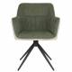 Lot de 2 Fauteuils Daley Woody Sièges Bicolore Tissu Beige et Vert Assises de Salon 62,5x63x85,5cm
