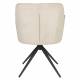 Lot de 2 Fauteuils Daley Woody Sièges Bicolore Tissu Beige et Vert Assises de Salon 62,5x63x85,5cm