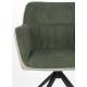 Lot de 2 Fauteuils Daley Woody Sièges Bicolore Tissu Beige et Vert Assises de Salon 62,5x63x85,5cm