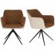 Lot de 2 Fauteuils Daley Woody Sièges Bicolore Tissu Beige et Marron Assises de Salon 62,5x63x85,5cm