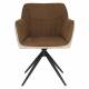 Lot de 2 Fauteuils Daley Woody Sièges Bicolore Tissu Beige et Marron Assises de Salon 62,5x63x85,5cm