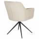 Lot de 2 Fauteuils Daley Woody Sièges Bicolore Tissu Beige et Marron Assises de Salon 62,5x63x85,5cm