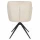 Lot de 2 Fauteuils Daley Woody Sièges Bicolore Tissu Beige et Marron Assises de Salon 62,5x63x85,5cm