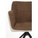 Lot de 2 Fauteuils Daley Woody Sièges Bicolore Tissu Beige et Marron Assises de Salon 62,5x63x85,5cm