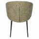 Lot de Deux Fauteuils Ayle Woody Duo d'Assises en Tissu Vert et Métal Noir Siège de Repas Chaise 48x58x70cm