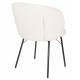 Duo de 2 Chaises Joa Woody Lot de 2 Fauteuils de Table en Tissu Blanc et Métal Noir Sièges de Salle à Manger 59,5x60x81cm
