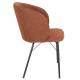Duo de 2 Chaises Joa Woody Lot de 2 Fauteuils de Table en Tissu Terracotta et Métal Noir Sièges de Salle à Manger 59,5x60x81cm
