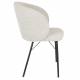 Duo de 2 Chaises Joa Woody Lot de 2 Fauteuils de Table en Tissu Beige et Métal Noir Sièges de Salle à Manger 59,5x60x81cm
