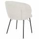 Duo de 2 Chaises Joa Woody Lot de 2 Fauteuils de Table en Tissu Beige et Métal Noir Sièges de Salle à Manger 59,5x60x81cm