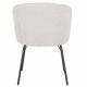 Duo de 2 Chaises Joa Woody Lot de 2 Fauteuils de Table en Tissu Beige et Métal Noir Sièges de Salle à Manger 59,5x60x81cm