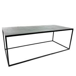Table Basse Console Table de Salon J-Line Rectangulaire Acier Noir et Fonte D'Aluminium 40x50x110cm