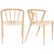 Lot de Deux Chaises Che Woody Duo de Fauteuils de Table en Manguier Assise Bois Naturel 46x52x70cm