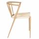 Lot de Deux Chaises Che Woody Duo de Fauteuils de Table en Manguier Assise Bois Naturel 46x52x70cm