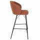 Duo 2 Chaises de Bar Joa Woody 2 Tabourets de Bar en Tissu Terracotta et Métal Noir Sièges de Table 50x52x100cm