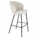 Duo de 2 Chaises de Bar Joa Woody Lot de 2 Tabourets de Bar en Tissu Beige et Métal Noir Sièges de Salle à Manger 50x52x100cm