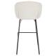 Duo de 2 Chaises de Bar Joa Woody Lot de 2 Tabourets de Bar en Tissu Beige et Métal Noir Sièges de Salle à Manger 50x52x100cm