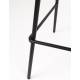 Duo de 2 Chaises de Bar Joa Woody Lot de 2 Tabourets de Bar en Tissu Beige et Métal Noir Sièges de Salle à Manger 50x52x100cm
