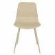 Lot de 2 Chaises Design Léon Assises Woody de Table en Acier et Plastique Beige 44,5x49x80cm
