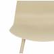 Lot de 2 Chaises Design Léon Assises Woody de Table en Acier et Plastique Beige 44,5x49x80cm