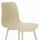 Lot de 2 Chaises Design Léon Assises Woody de Table en Acier et Plastique Beige 44,5x49x80cm