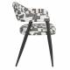 Lot de Deux Chaises Miyo Dutchbone Duo d'Assises en Tissu Bi-colore et Métal Noir Fauteuil de Tables à Motifs 55x58x81cm