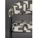 Lot de Deux Chaises Miyo Dutchbone Duo d'Assises en Tissu Bi-colore et Métal Noir Fauteuil de Tables à Motifs 55x58x81cm