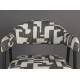Lot de Deux Chaises Miyo Dutchbone Duo d'Assises en Tissu Bi-colore et Métal Noir Fauteuil de Tables à Motifs 55x58x81cm