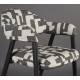 Lot de Deux Chaises Miyo Dutchbone Duo d'Assises en Tissu Bi-colore et Métal Noir Fauteuil de Tables à Motifs 55x58x81cm