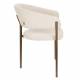 Lot de Deux Chaises Naida Dutchbone Duo d'Assises en Tissu Beige et Métal Finition Bronze Fauteuils de Table 56,5x58,5x78,5cm