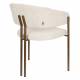 Lot de Deux Chaises Naida Dutchbone Duo d'Assises en Tissu Beige et Métal Finition Bronze Fauteuils de Table 56,5x58,5x78,5cm