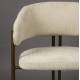 Lot de Deux Chaises Naida Dutchbone Duo d'Assises en Tissu Beige et Métal Finition Bronze Fauteuils de Table 56,5x58,5x78,5cm