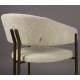 Lot de Deux Chaises Naida Dutchbone Duo d'Assises en Tissu Beige et Métal Finition Bronze Fauteuils de Table 56,5x58,5x78,5cm