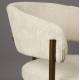 Lot de Deux Chaises Naida Dutchbone Duo d'Assises en Tissu Beige et Métal Finition Bronze Fauteuils de Table 56,5x58,5x78,5cm