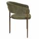 Lot de Deux Chaises Naida Dutchbone Duo d'Assises en Tissu Vert et Métal Finition Bronze Fauteuils de Table 56,5x58,5x78,5cm
