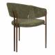 Lot de Deux Chaises Naida Dutchbone Duo d'Assises en Tissu Vert et Métal Finition Bronze Fauteuils de Table 56,5x58,5x78,5cm