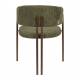 Lot de Deux Chaises Naida Dutchbone Duo d'Assises en Tissu Vert et Métal Finition Bronze Fauteuils de Table 56,5x58,5x78,5cm