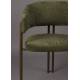 Lot de Deux Chaises Naida Dutchbone Duo d'Assises en Tissu Vert et Métal Finition Bronze Fauteuils de Table 56,5x58,5x78,5cm