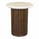 Table d'Appoint Arda Dutchbone Sellette Ronde en Bois et Pierre Naturelle Guéridon 35x35x40cm