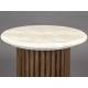 Table d'Appoint Arda Dutchbone Sellette Ronde en Bois et Pierre Naturelle Guéridon 35x35x40cm