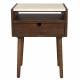 Table de Nuit Arda Dutchbone Chevet Rectangulaire en Bois et Pierre Naturelle Sellette d'Appoint 35x45x60cm