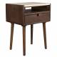 Table de Nuit Arda Dutchbone Chevet Rectangulaire en Bois et Pierre Naturelle Sellette d'Appoint 35x45x60cm